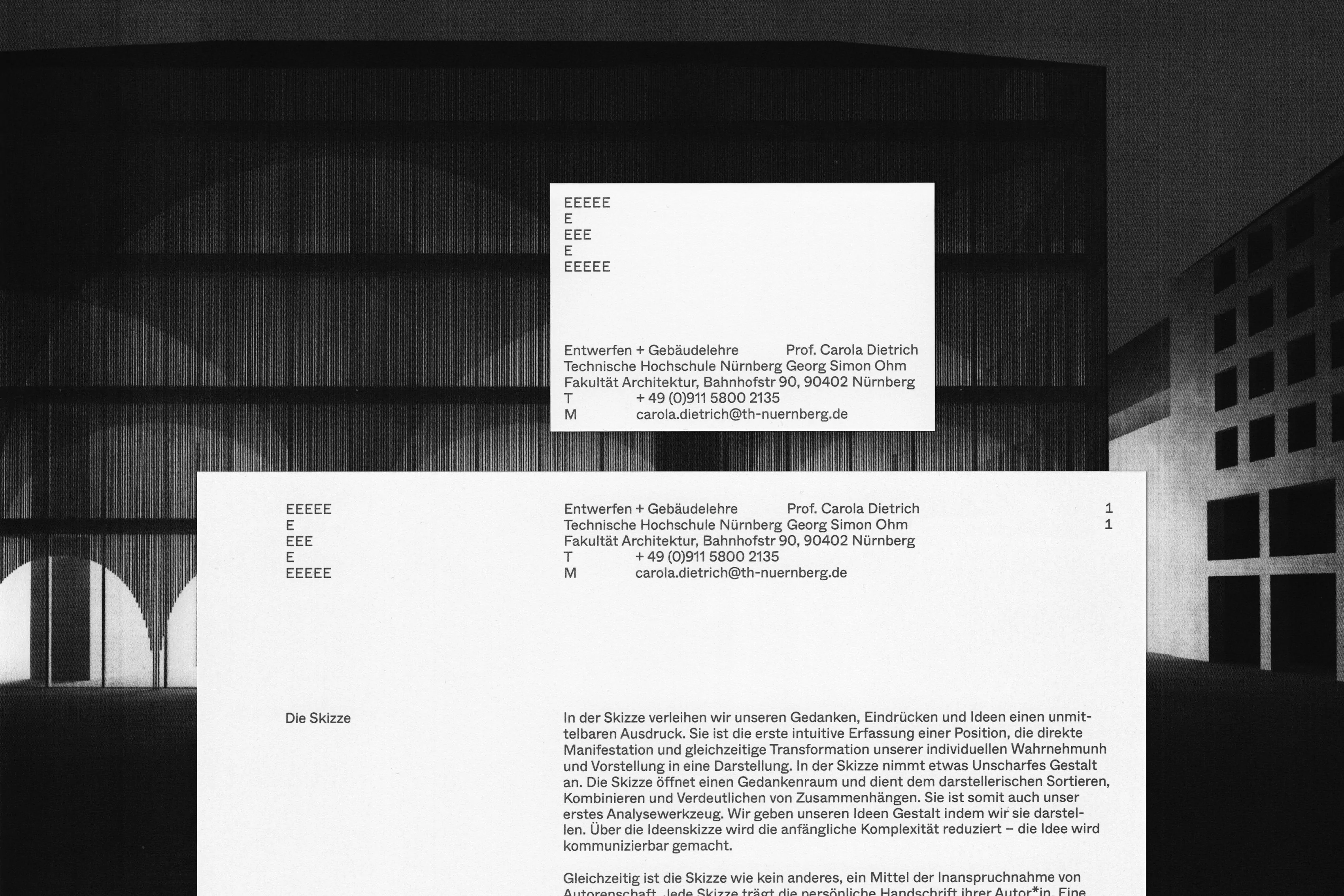 Business Card Entwerfen und Gebäudelehre