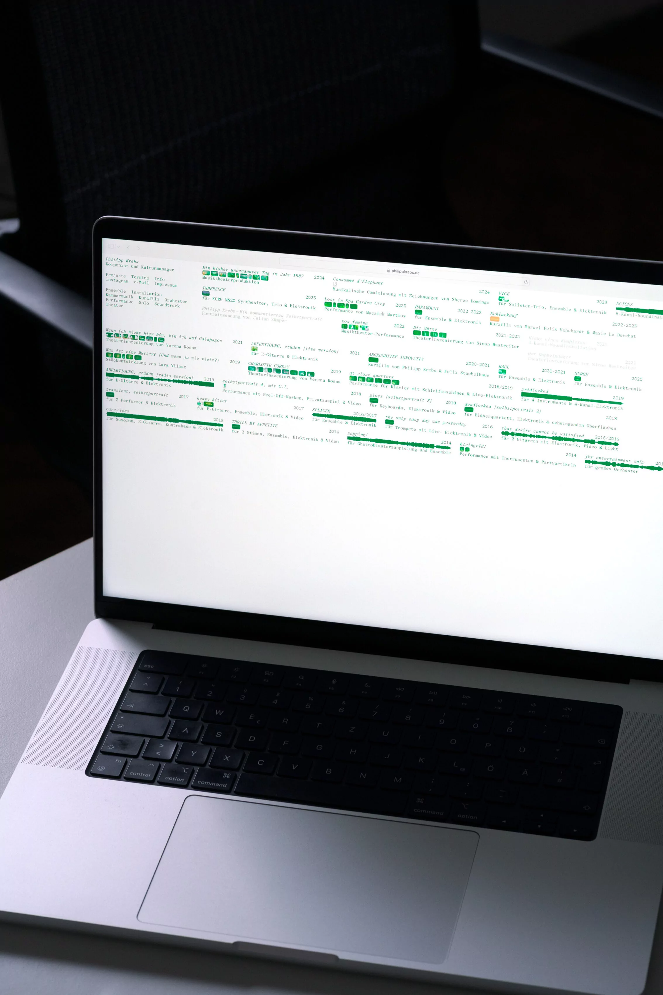 Website for composer Philipp Krebs